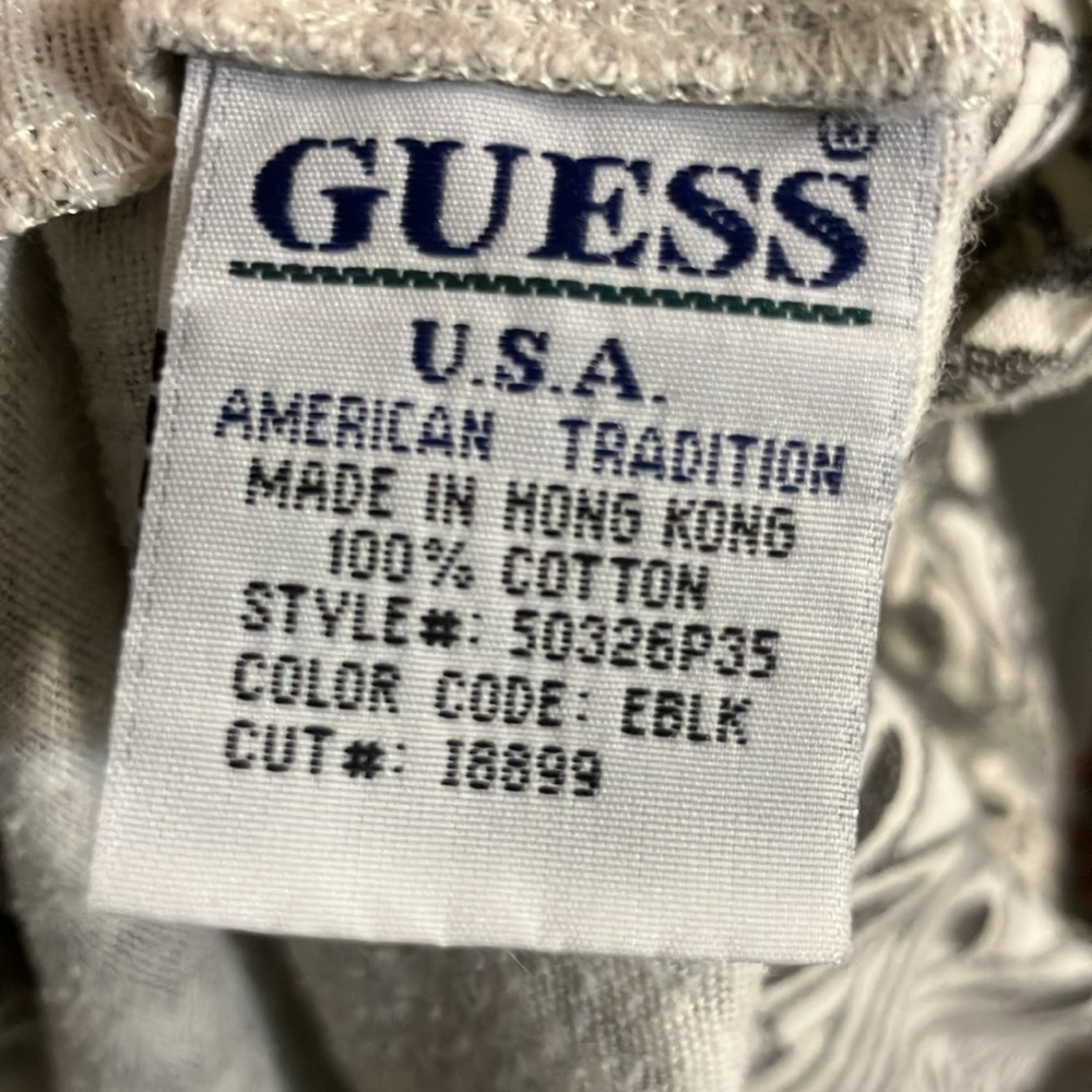 Guess made in USA Hawaiian style block pink Black and White Button Down Shirt XL - Picture 6 of 6